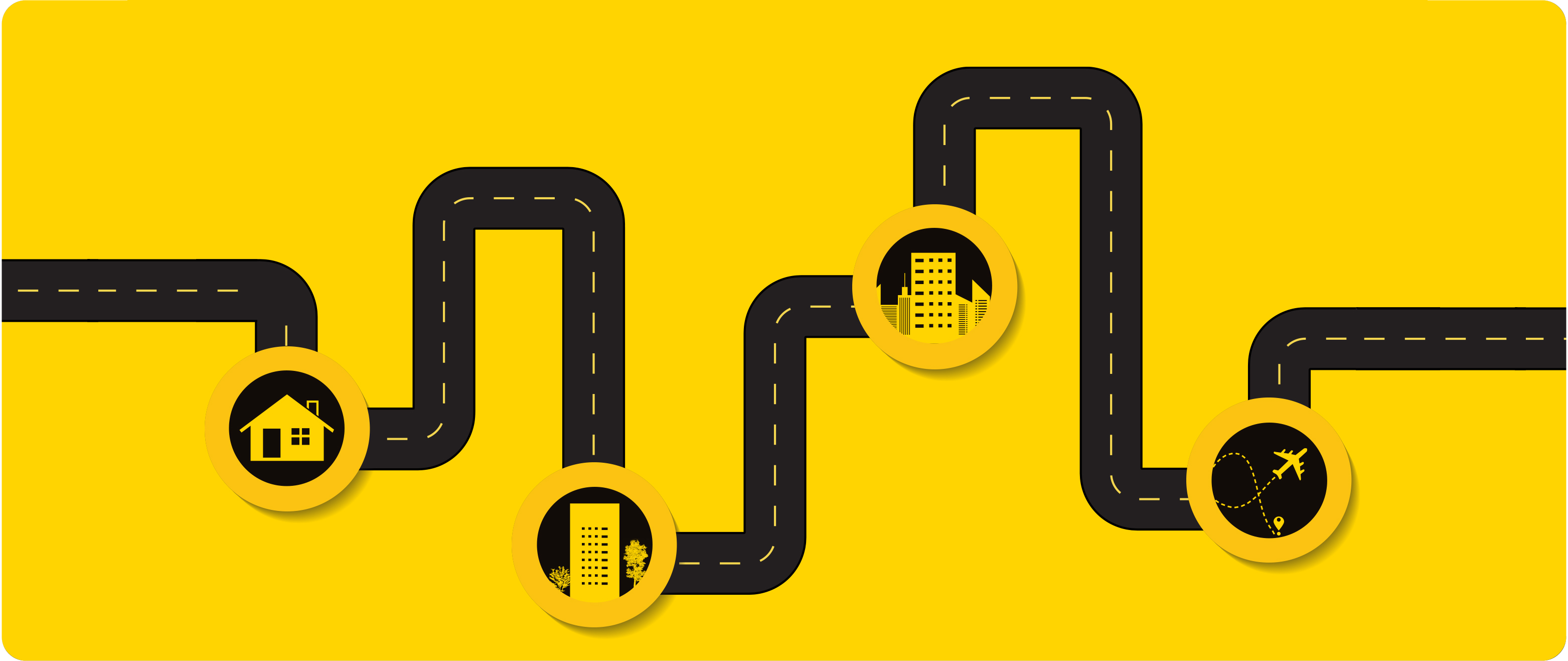 Black drawing yellow background emergency evacuation chair in different types of evacuation