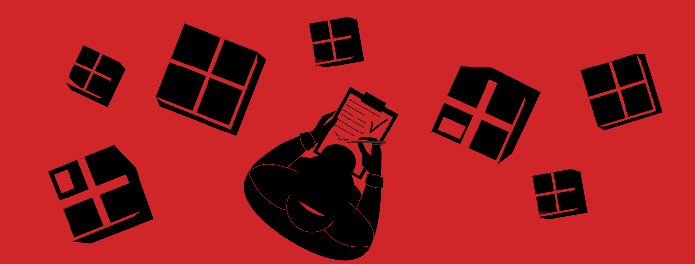 A person doing inventory surrounded by boxes